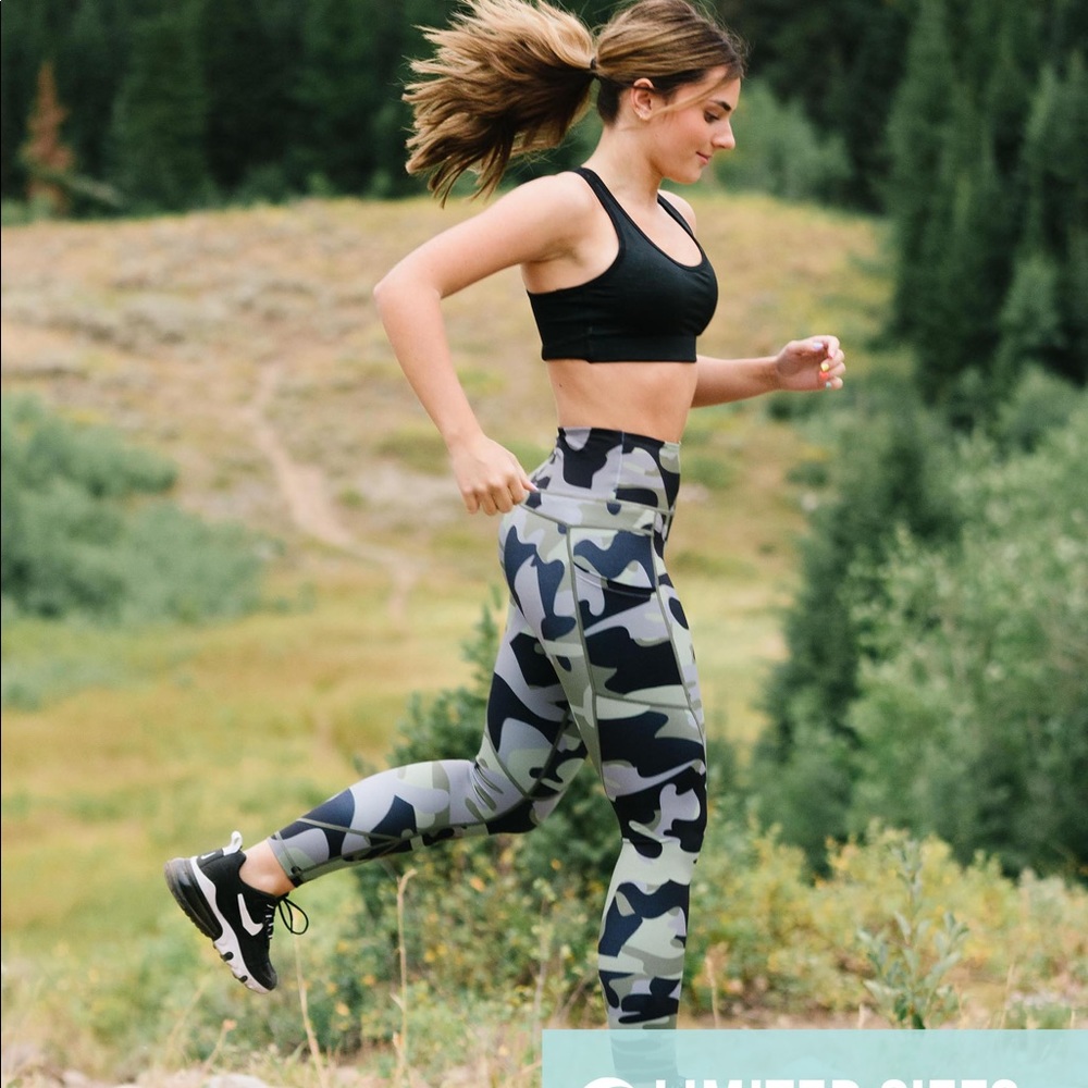 Green Camo Pocket Light n Tight Hi-Rise 7/8 24"